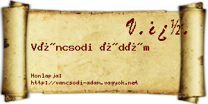 Váncsodi Ádám névjegykártya