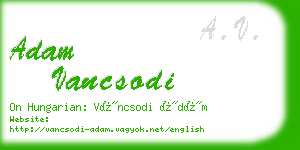 adam vancsodi business card
